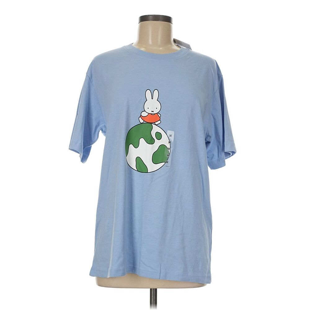 UNIQLO Miffy Light Blue "Peace for All" Graphic Short Sleeve T-Shirt - M
